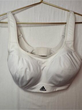 adidas White High-Support Sports Bra with Molded Cups